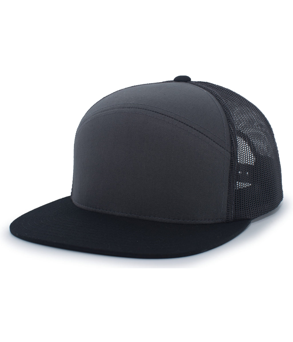 6-PANEL ARCH TRUCKER SNAPBACK CAP - ADJUSTABLE