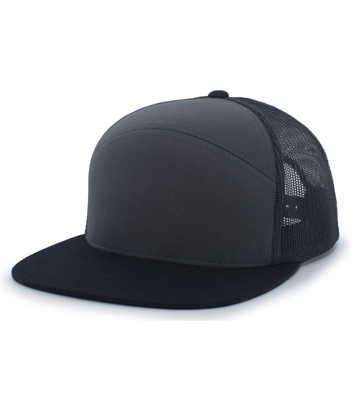 6-PANEL ARCH TRUCKER SNAPBACK CAP - ADJUSTABLE