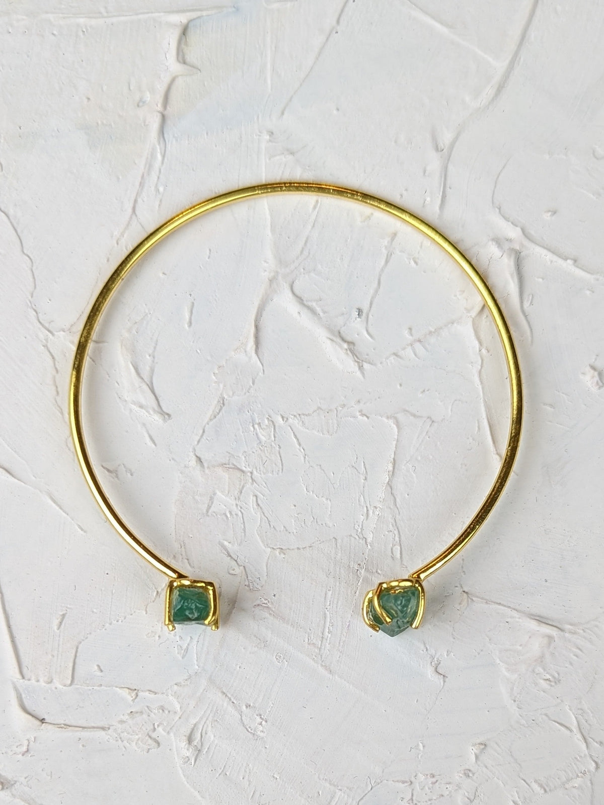 Apatite and Gold Cuff Bracelet