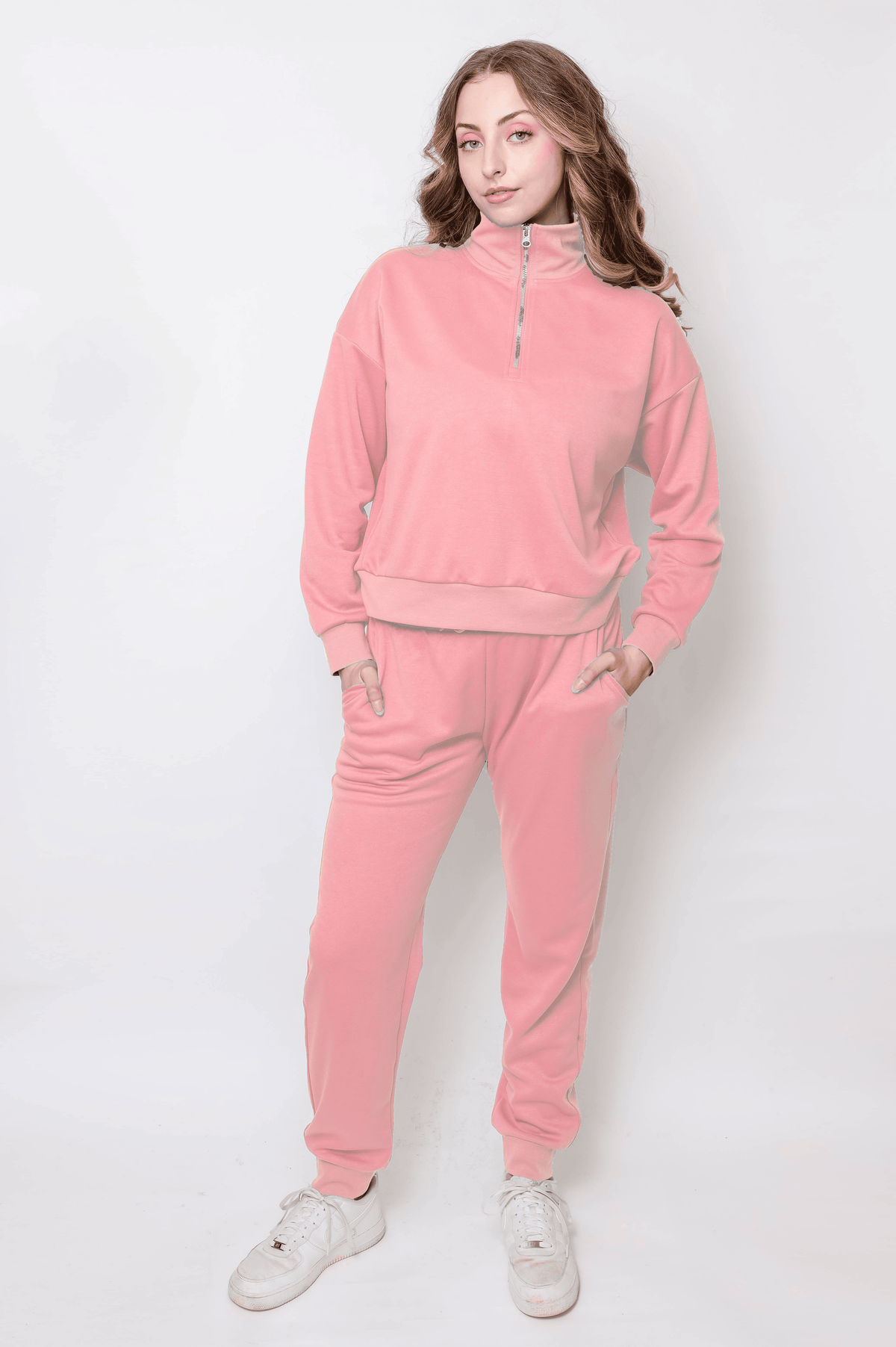Women's Quarter-Zip Pullover & Jogger Set