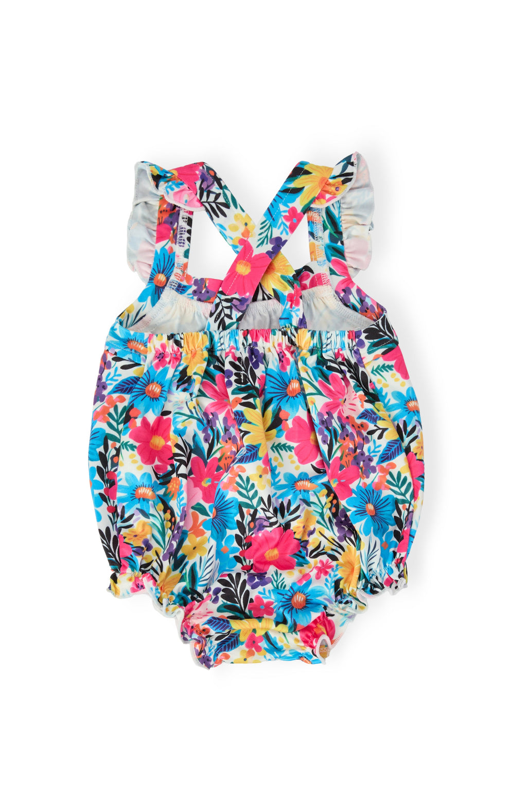 Petal Paradise Ruffle Cross Back Romper