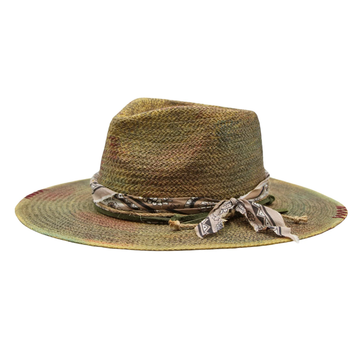 Peter Grimm Piedmont - Green Straw Fedora Hat