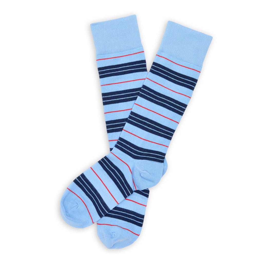 Powder Triple Stripe Dress Socks