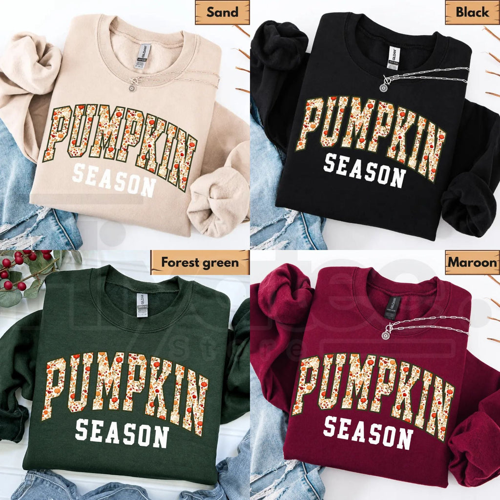 Pumpkin Season Sweatshirt – Cute Autumn Pumpkin Patch Graphic Crewneck