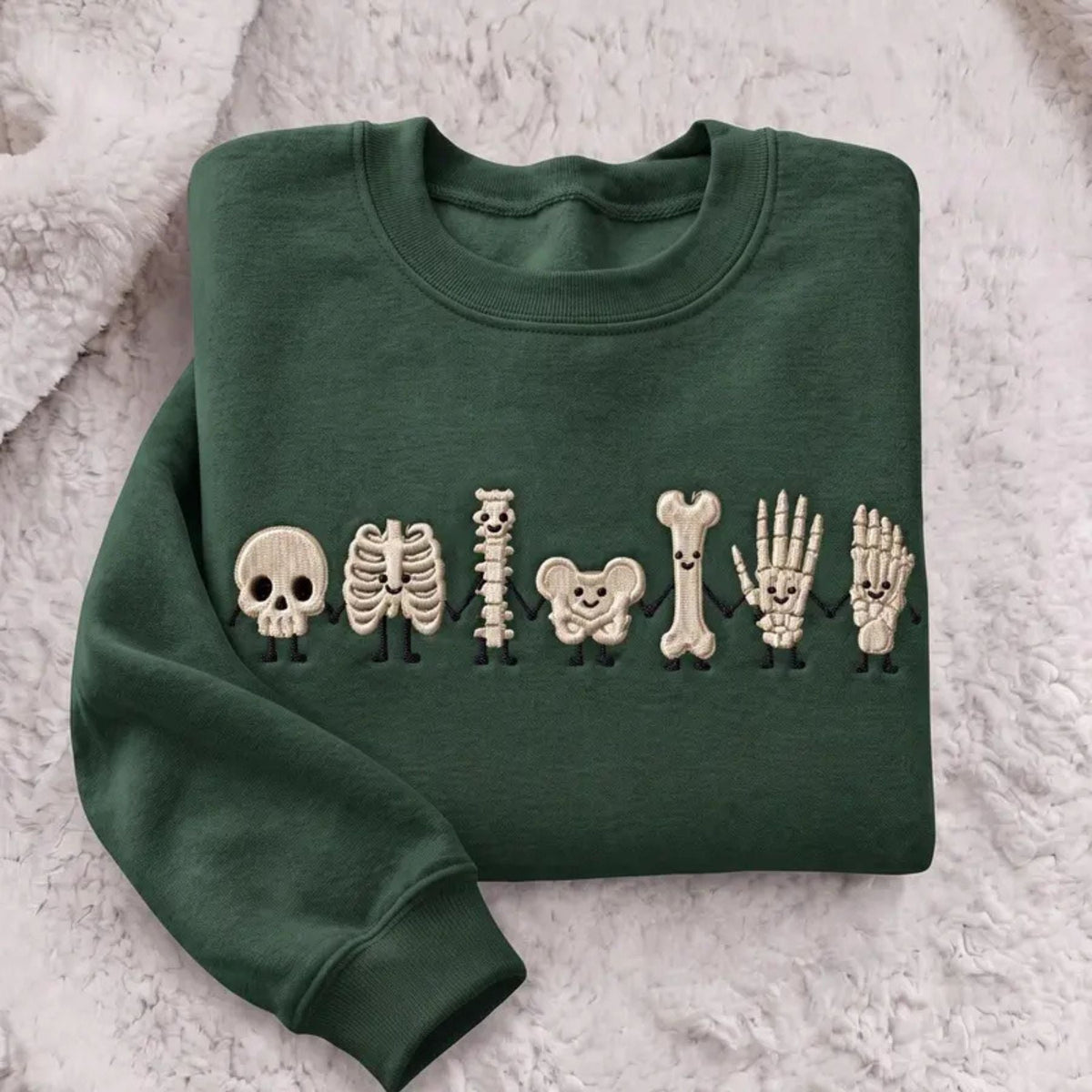 Radiology Tech Skeleton Embroidered Sweatshirt – Cute X-Ray Tech Crewneck & Rad Tech Gift