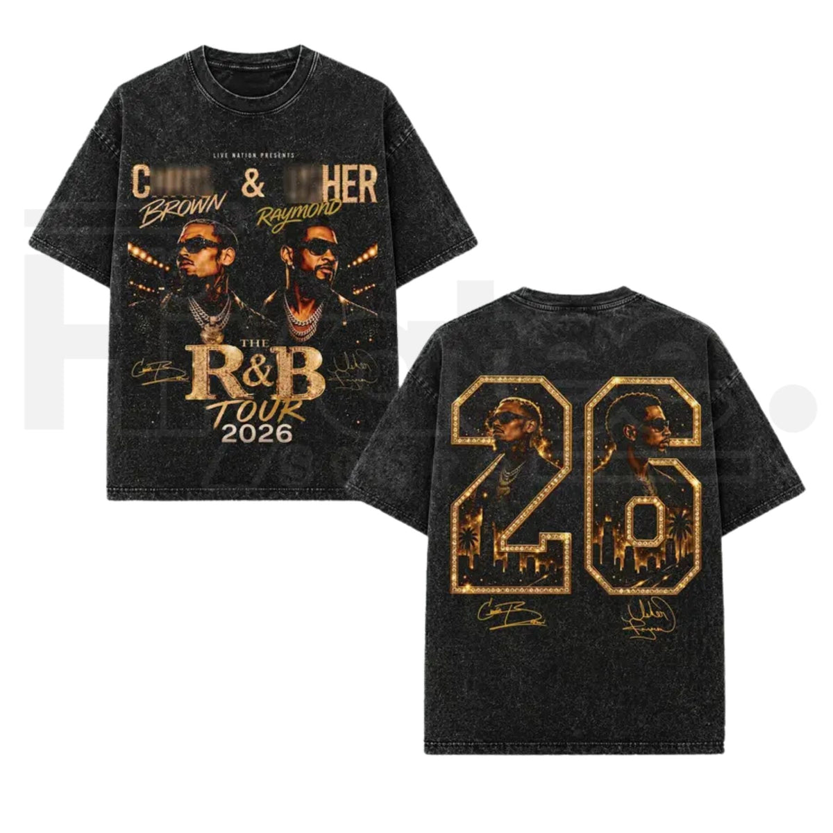 Raymond & Brown The R&B Tour 2026 V36 Vintage Acid Wash Graphic Apparel