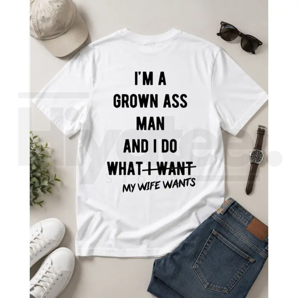 Real Man Listens To My Wife T-Shirt – Funny Husband Sarcastic Tee