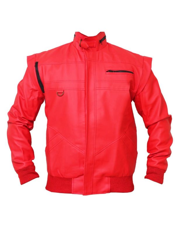 Red PU Leather Jacket