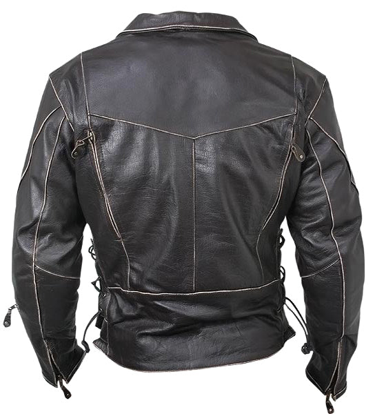 Men's Brando Rub-Off Black Leather Jacket