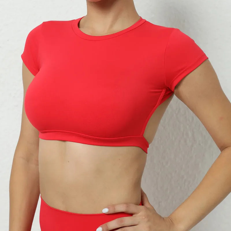 FlexiFit Women's Backless Crop Gym Top