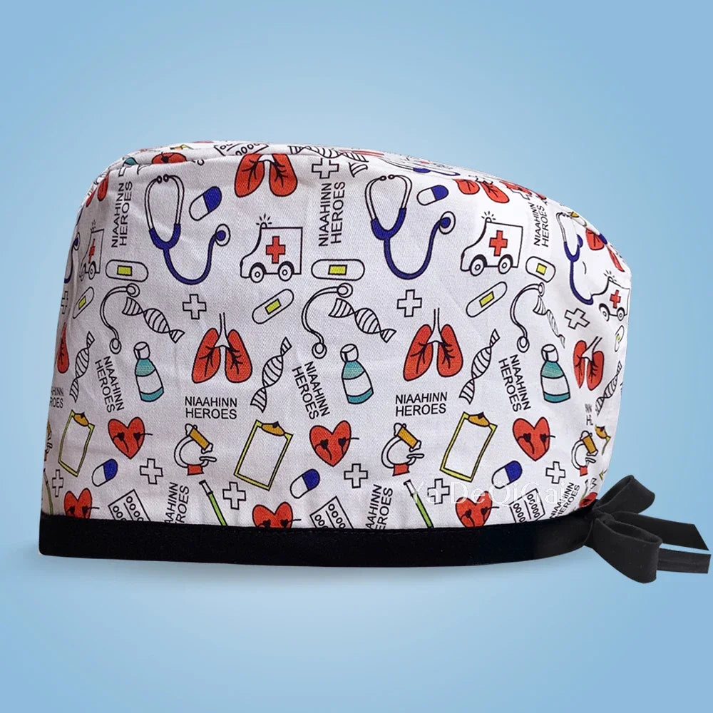 Cartoon Print Medical Scrub Cap