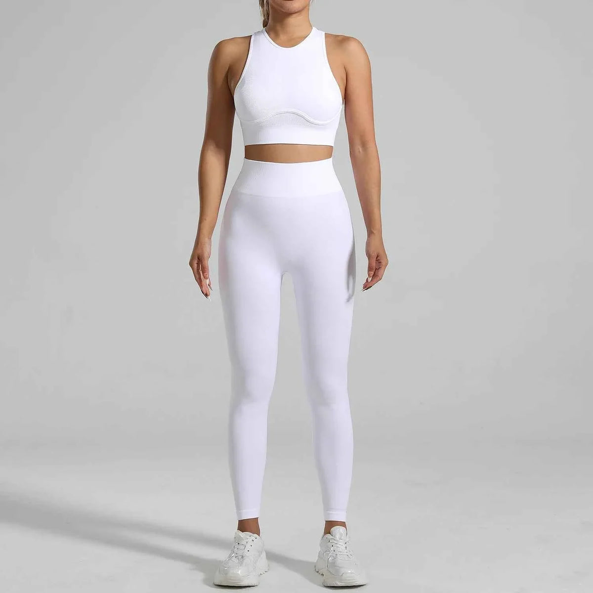 Seamless Ribbed High Waisted Yoga Set