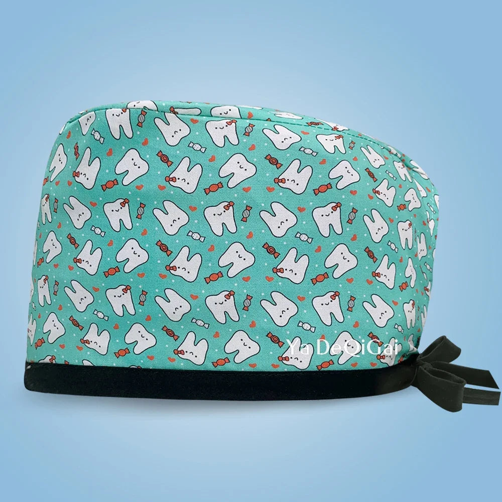 Cartoon Print Medical Scrub Cap