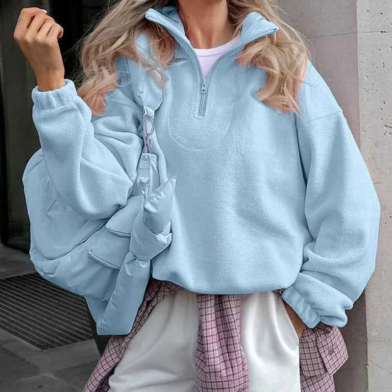CozyPink Lamb Fleece Women's Zipper Hoodie