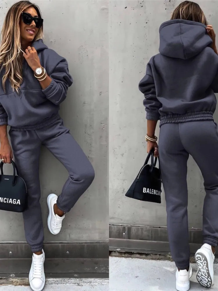 Women’s Casual Hooded Tracksuit 2 Piece Set