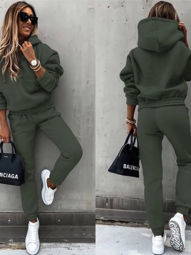 Women’s Casual Hooded Tracksuit 2 Piece Set