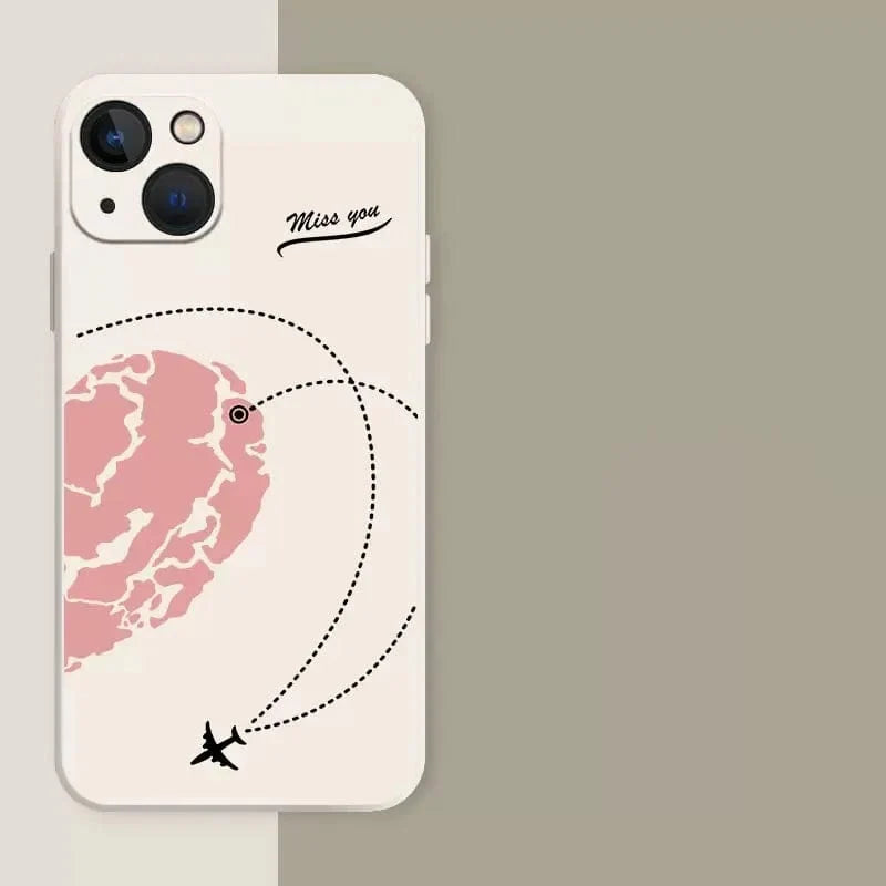 Aircraft Love Heart Couple iPhone Case