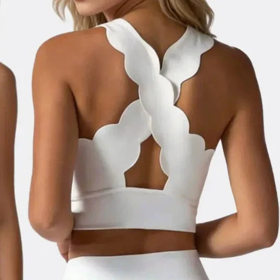 FUBEIKE Lace Cross Yoga Sports Bra Top