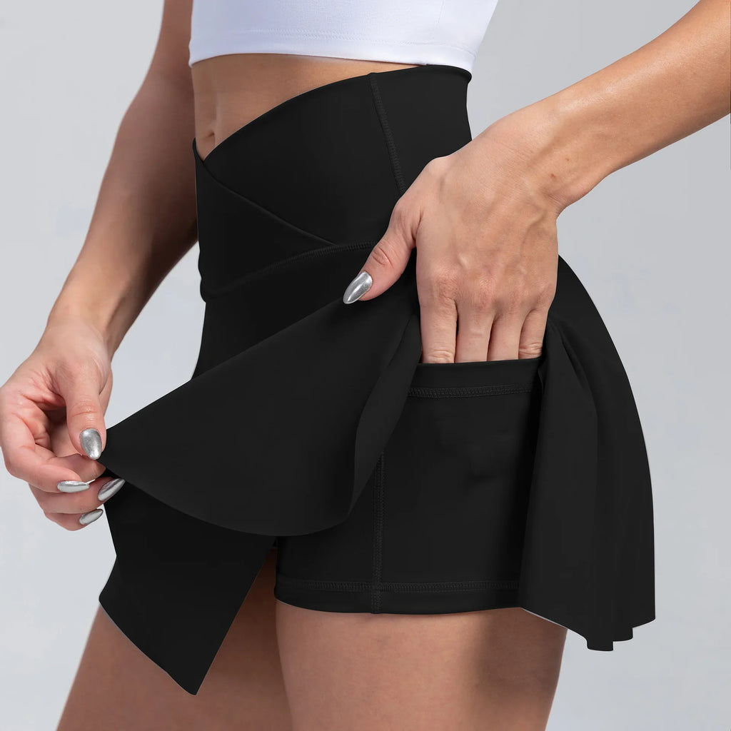 Women’s High Waist Pleated Tennis Skort with Pockets