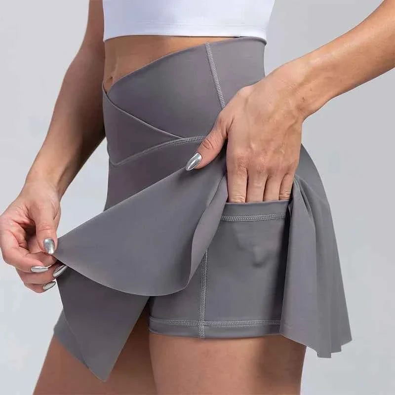 Women’s High Waist Pleated Tennis Skort with Pockets
