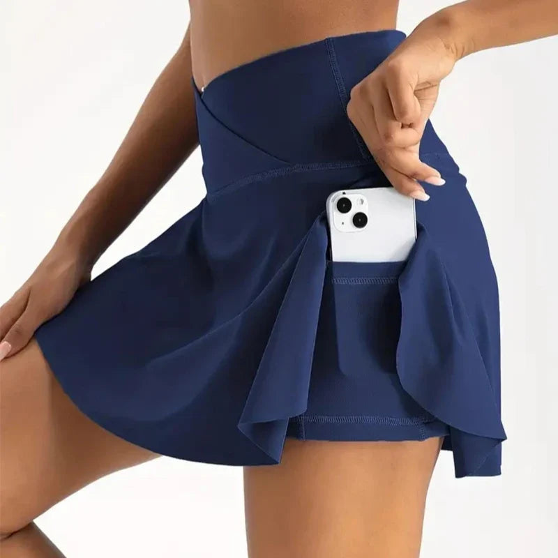 Women’s High Waist Pleated Tennis Skort with Pockets