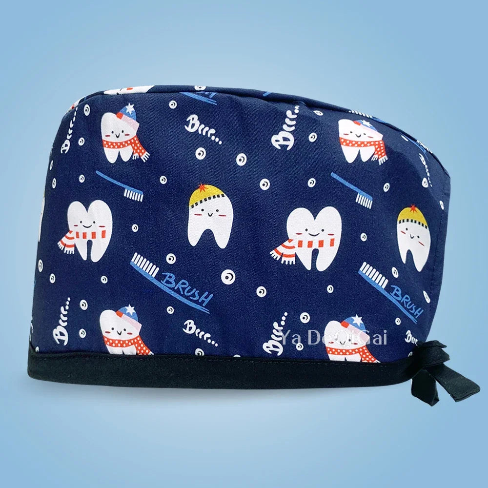 Cartoon Print Medical Scrub Cap