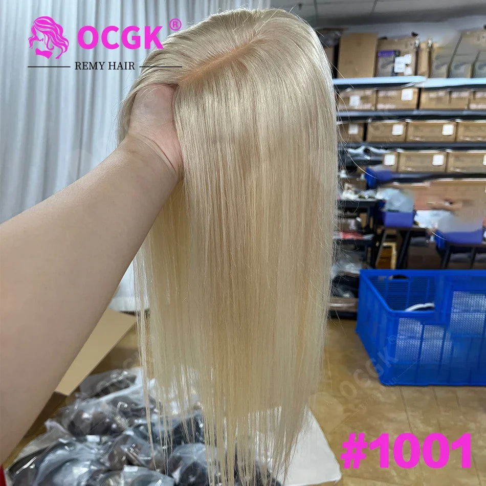 17 Straight Human Hair Topper, 10x12cm Base