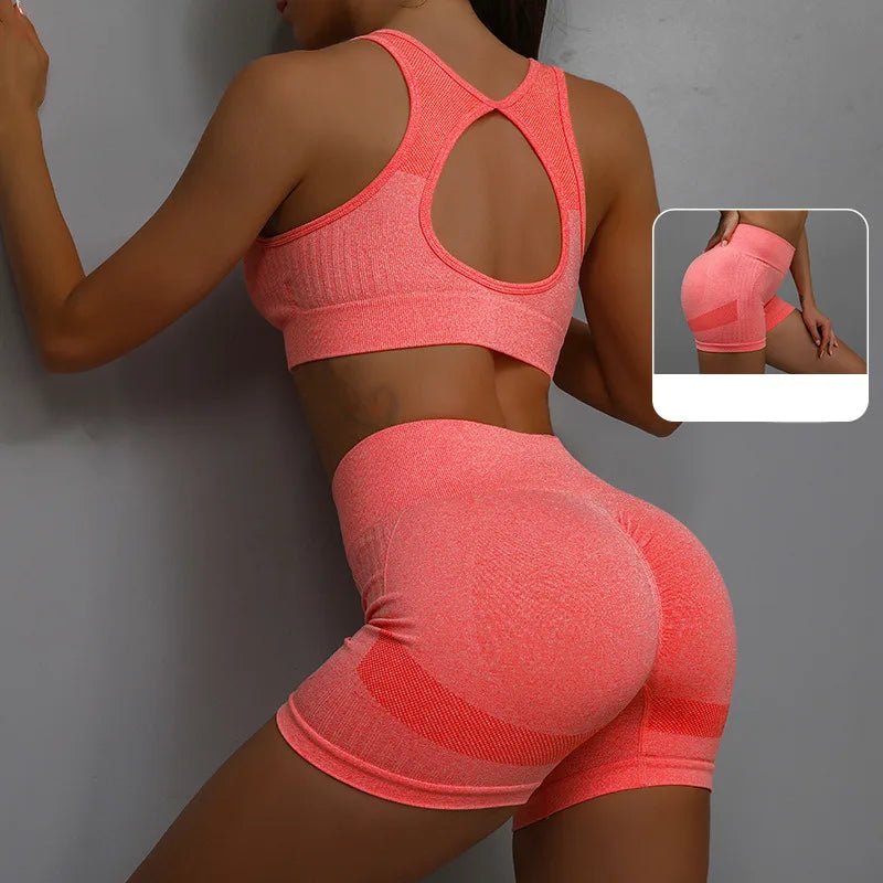 Yoga Women's Fitness Suit Shorts Workout Set