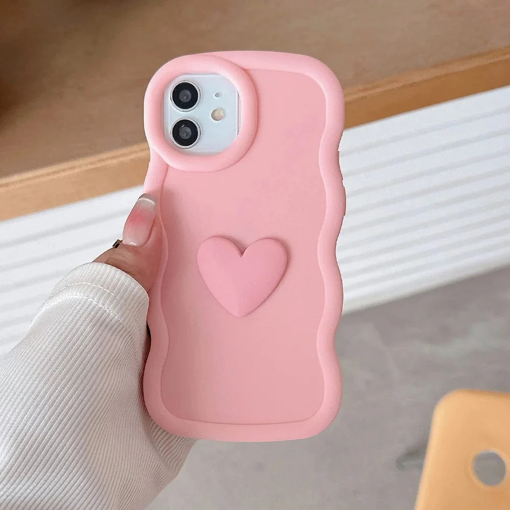 3D Love Heart Wave iPhone Case