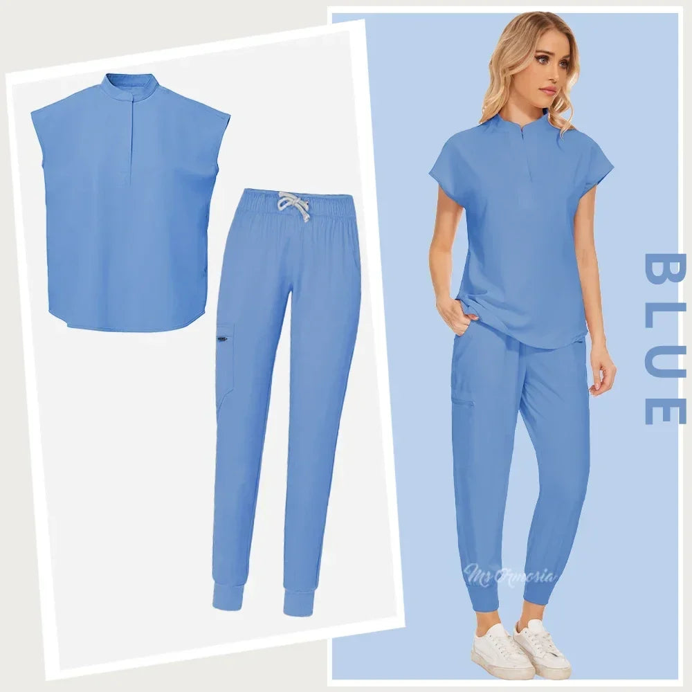 Women's Medical Uniform Elastic Scrub Set