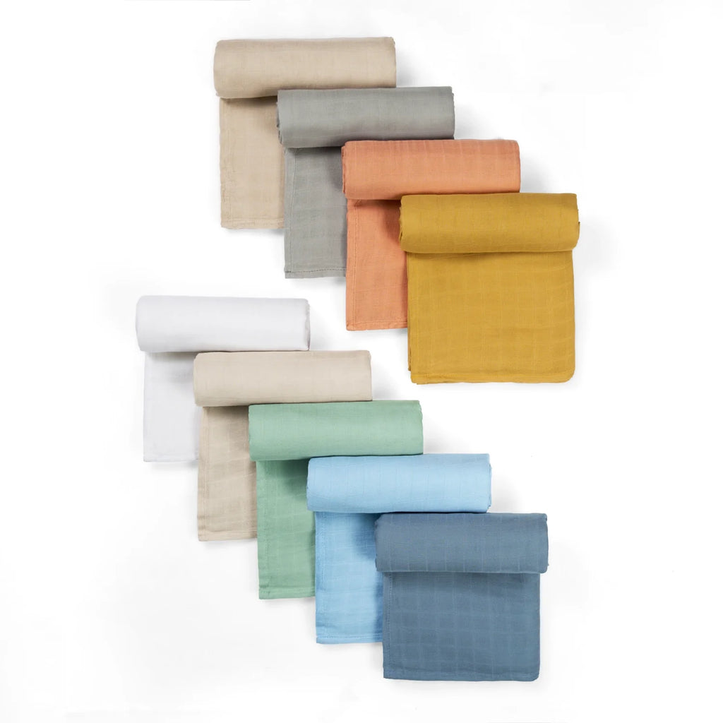 Baby Muslin Swaddle Blanket in White