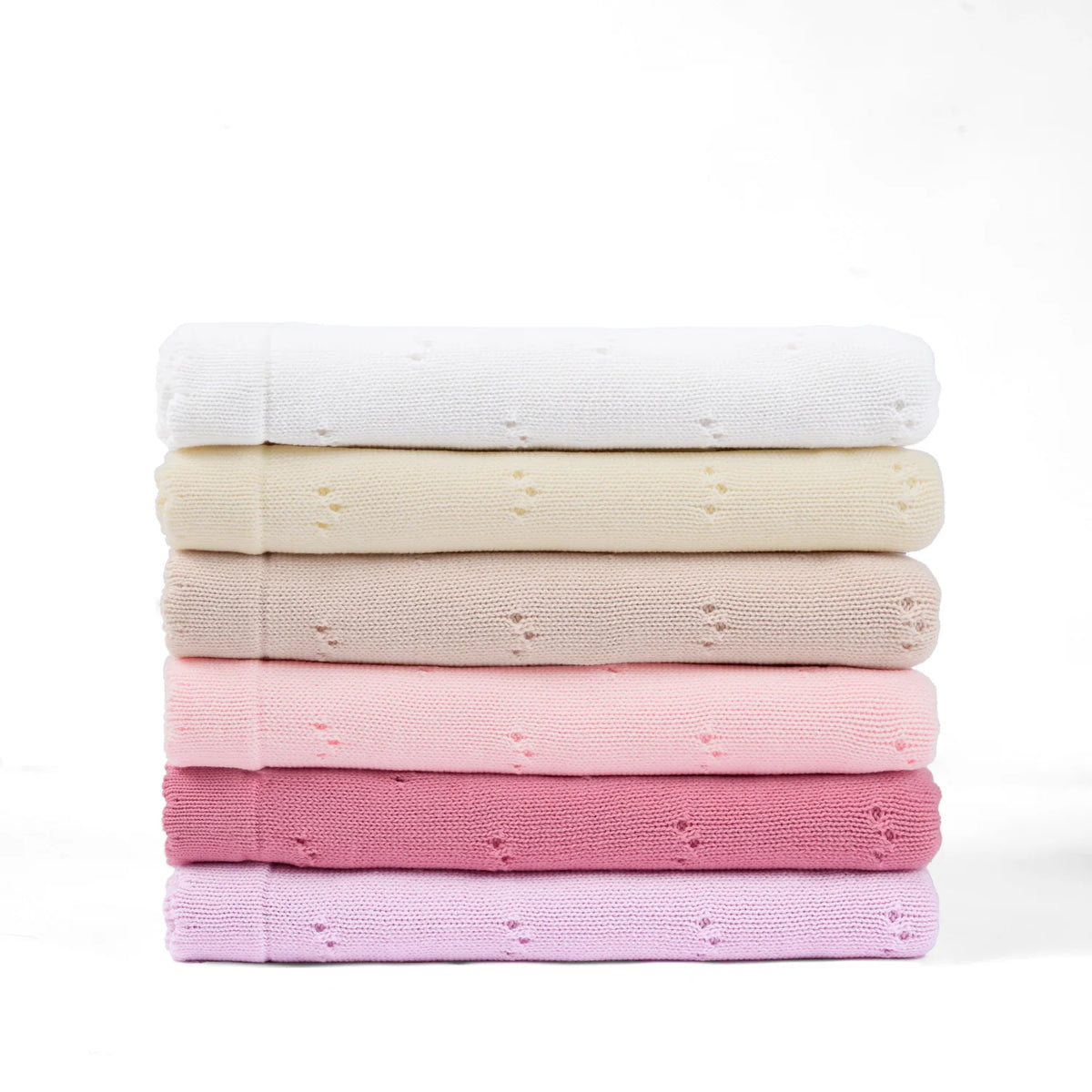 Pointelle Baby Knit Blanket in Cream