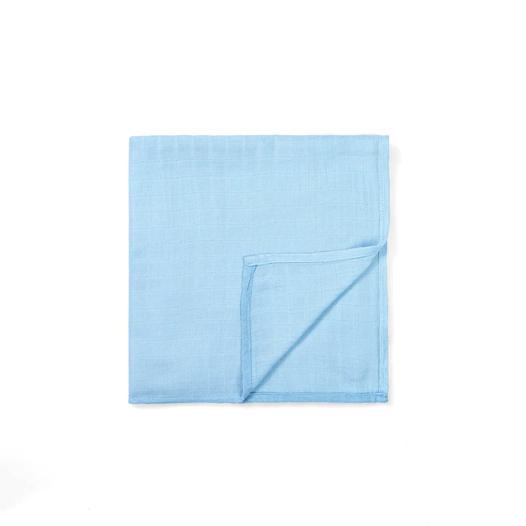 Baby Muslin Swaddle Blanket in Light Blue