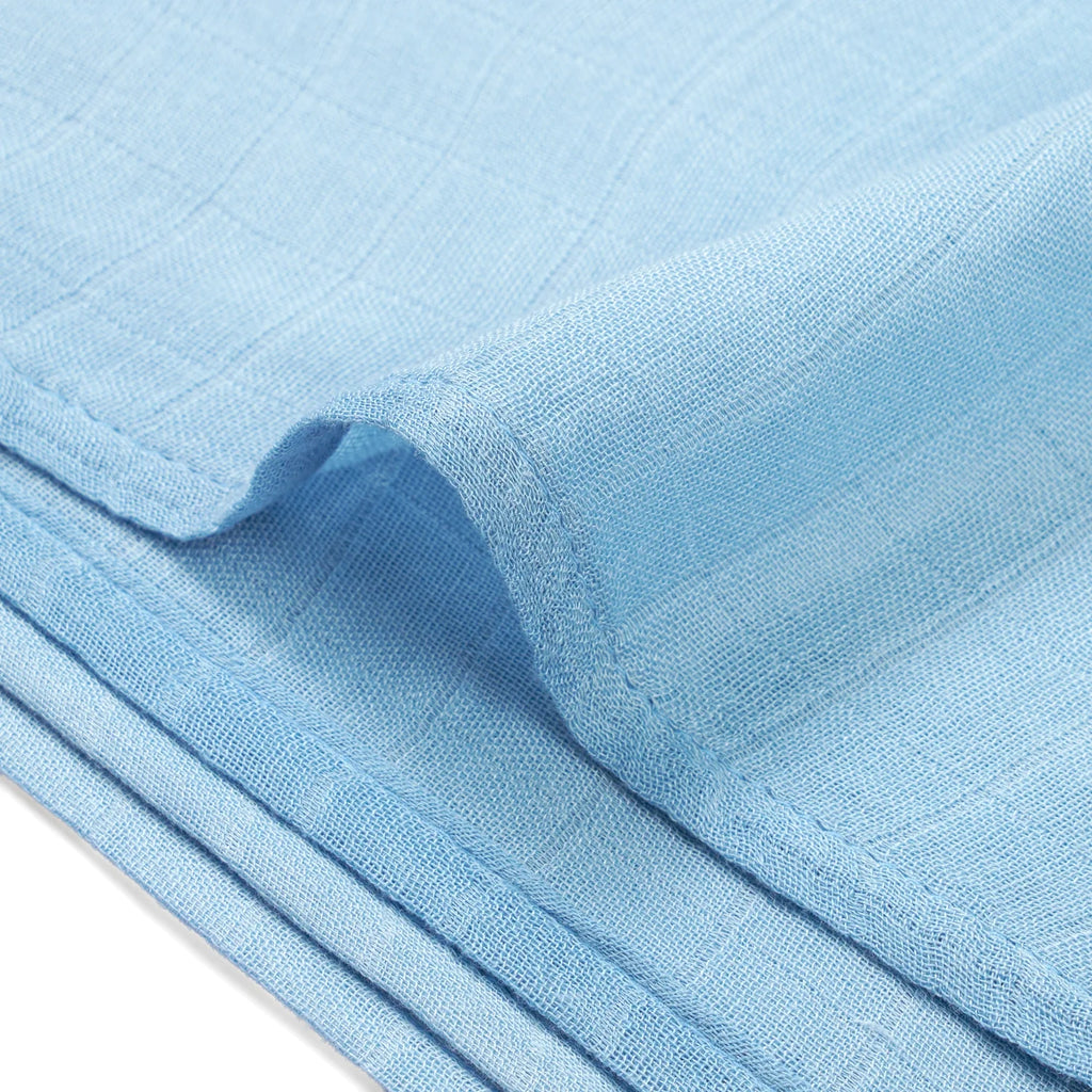 Baby Muslin Swaddle Blanket in Light Blue