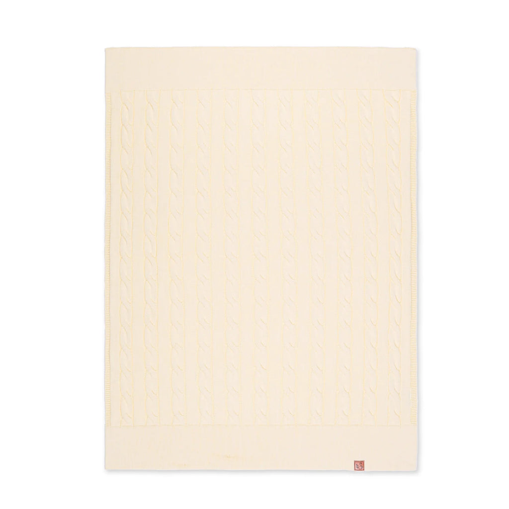 Cable Knit Baby Blanket in Cream