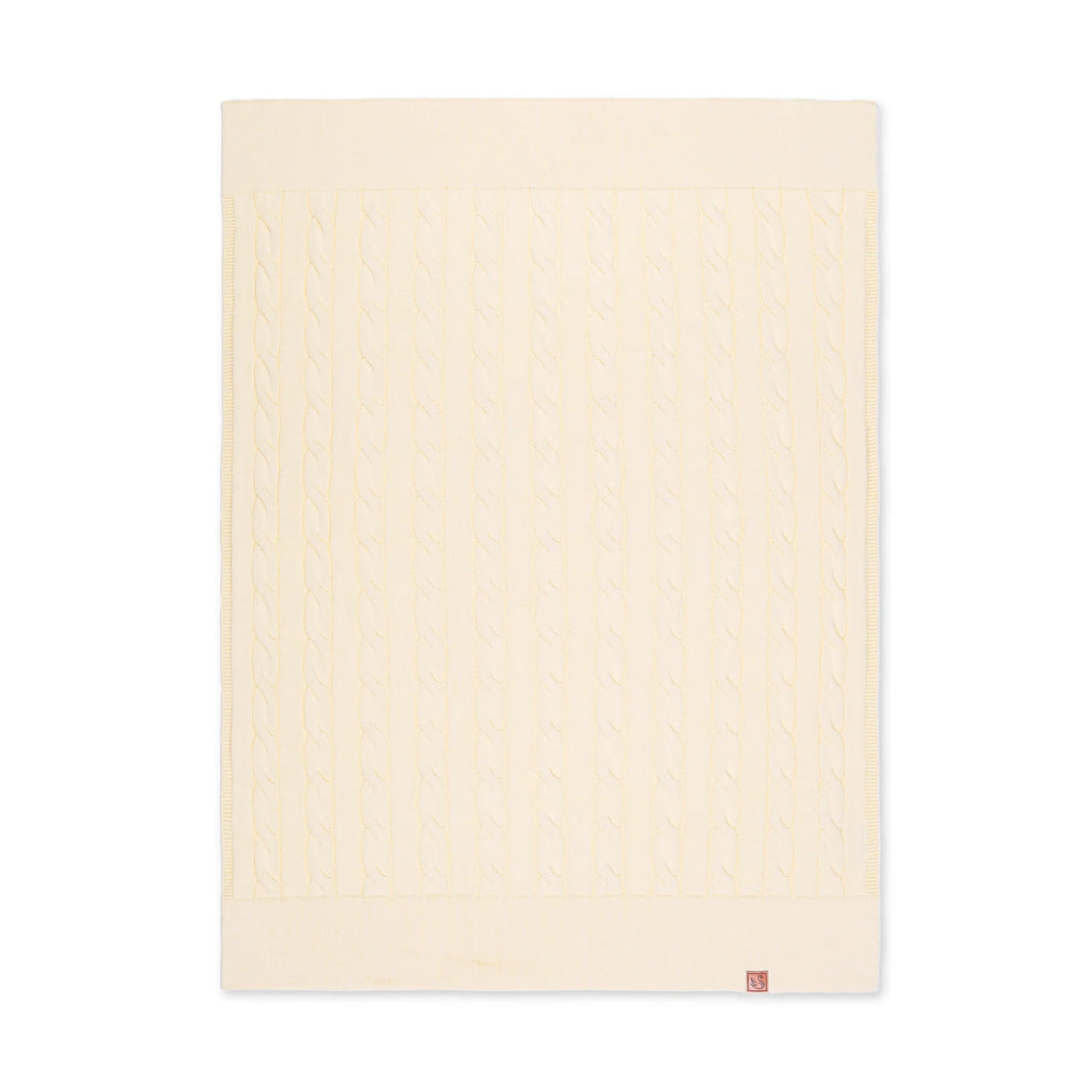 Cable Knit Baby Blanket in Cream