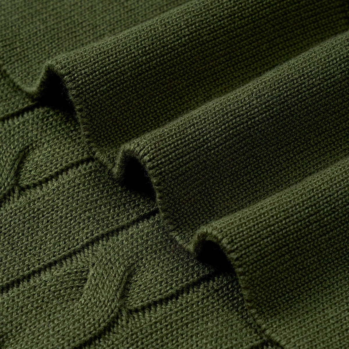Cable Knit Baby Blanket in Forest Green