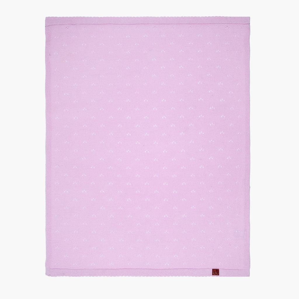 Pointelle Baby Knit Blanket in Lilac