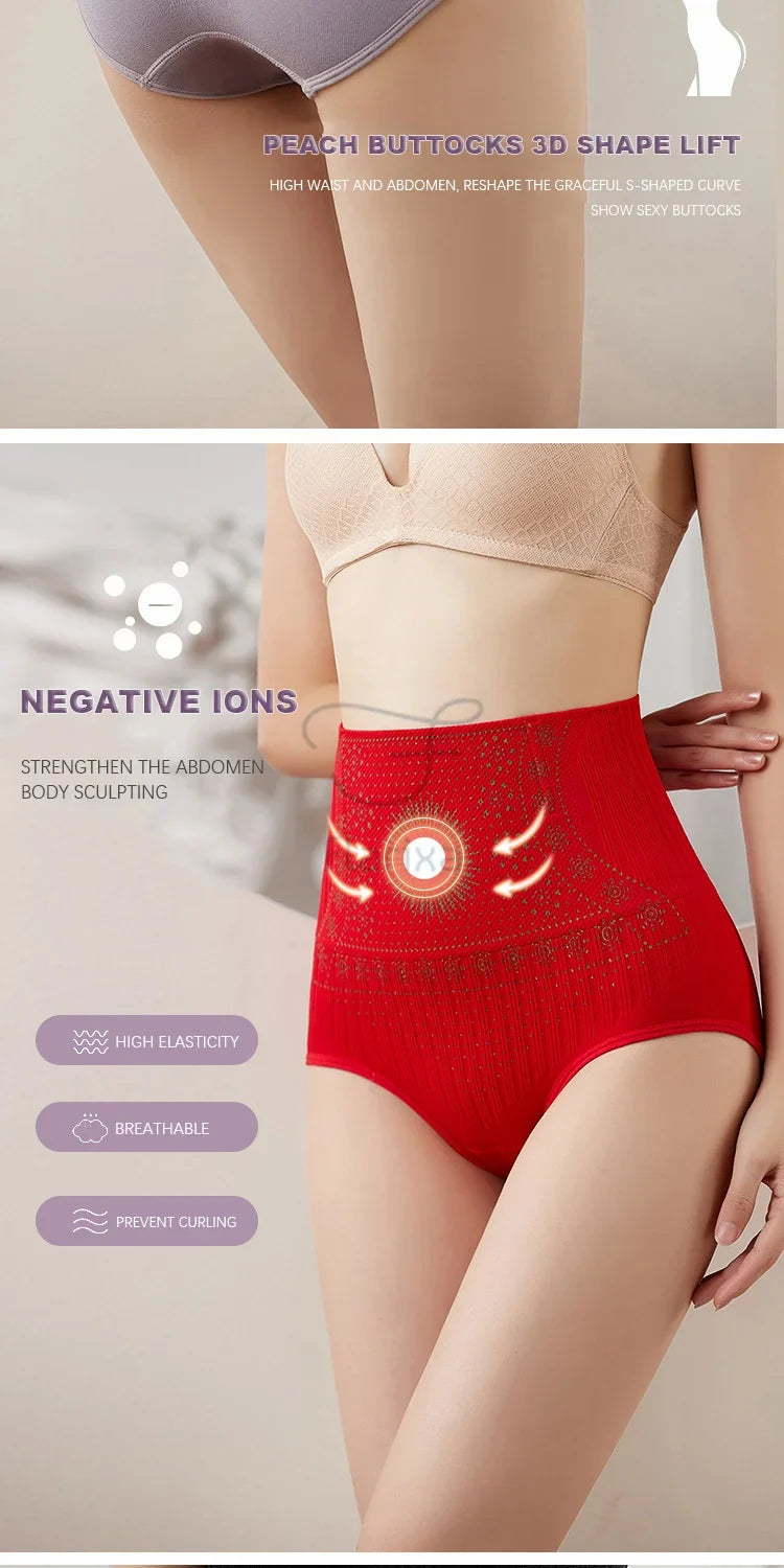 Flarixa High Waist Seamless Shaping Briefs Slimming Panties Women Faja Postpartum Abdominal Pants Body Shaper Underwear Slimmer