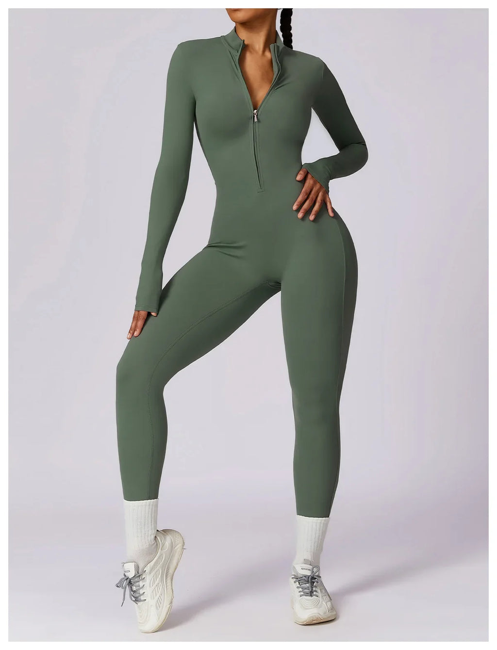 Yoga Jumpsuit Long Sleeved Zipper Rompers