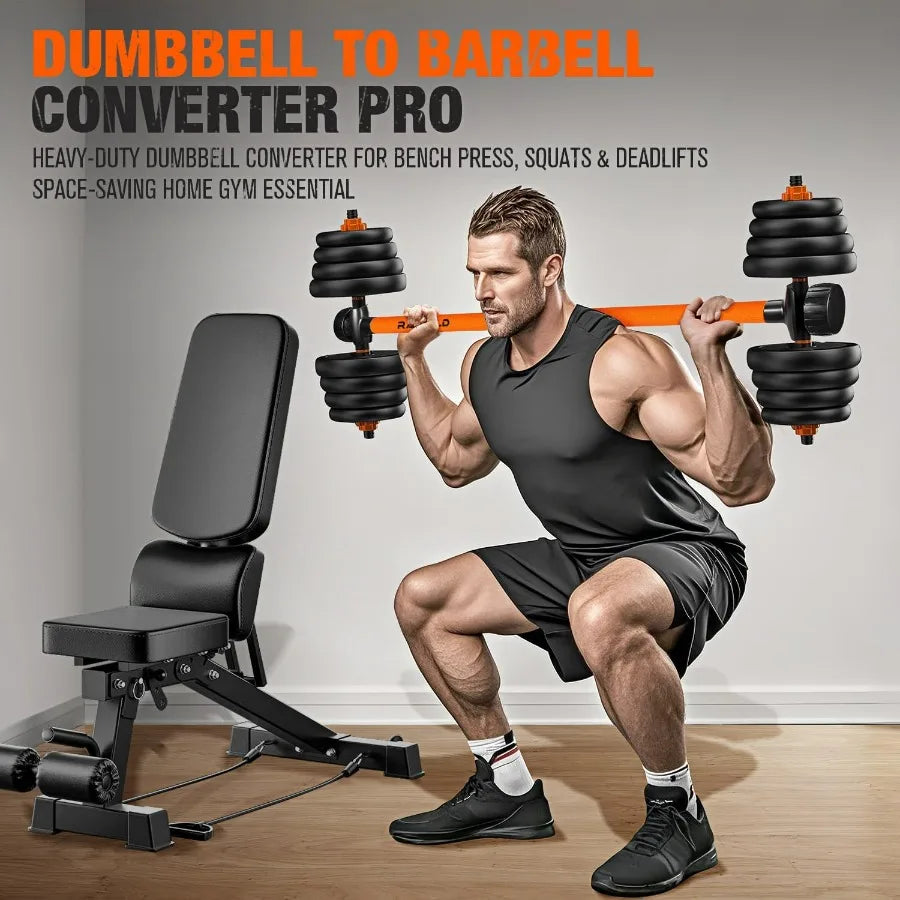 Dumbbell to Barbell Converter Weightlifting Bar