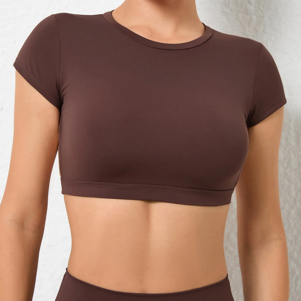 FlexiFit Women's Backless Crop Gym Top