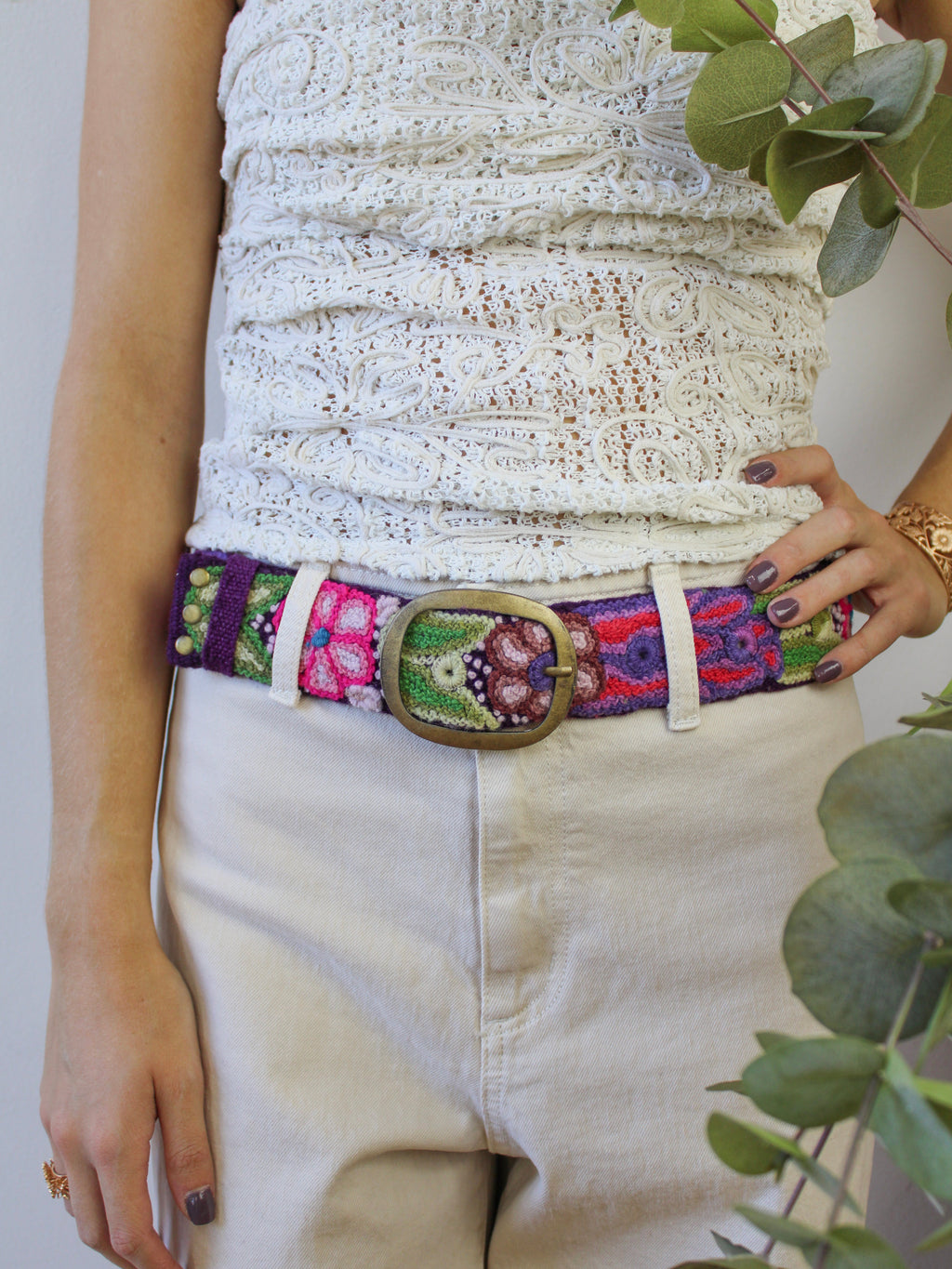 Sangria Embroidered Belt