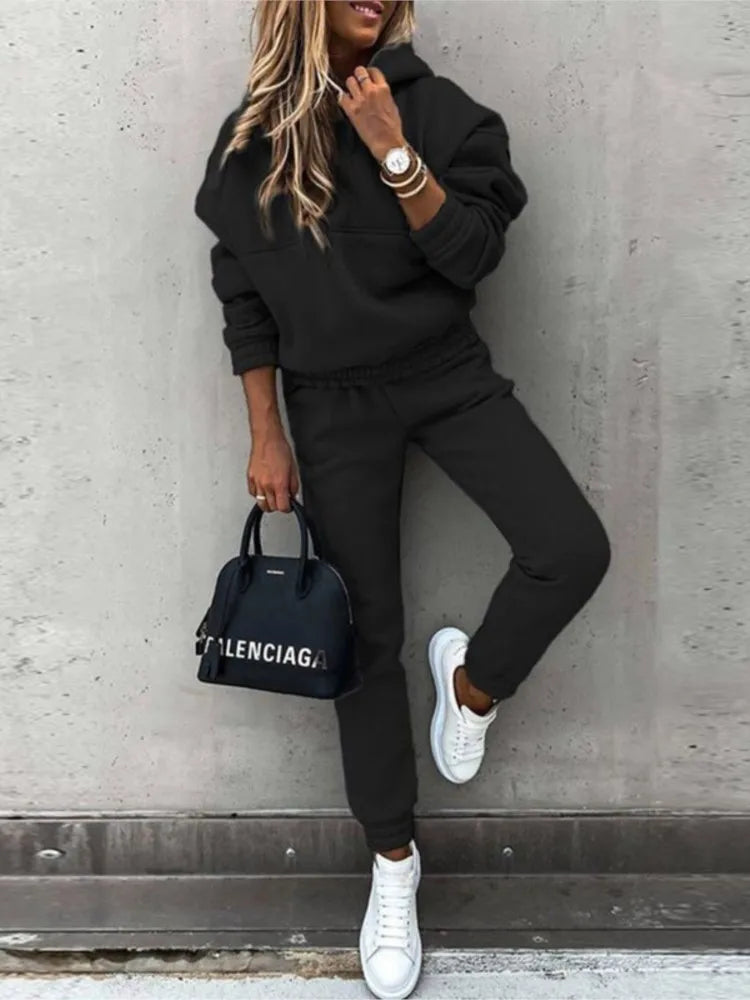 Women’s Casual Hooded Tracksuit 2 Piece Set
