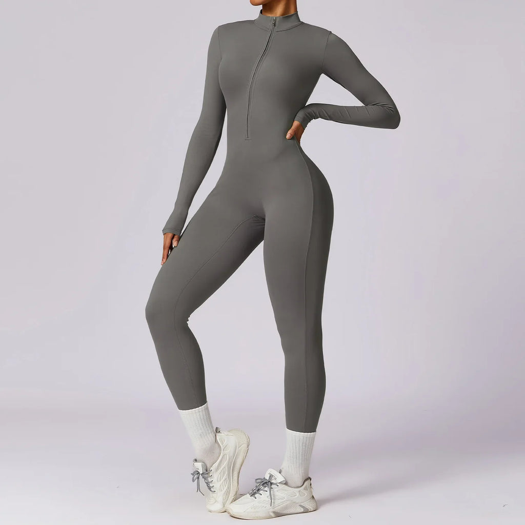 Yoga Jumpsuit Long Sleeved Zipper Rompers