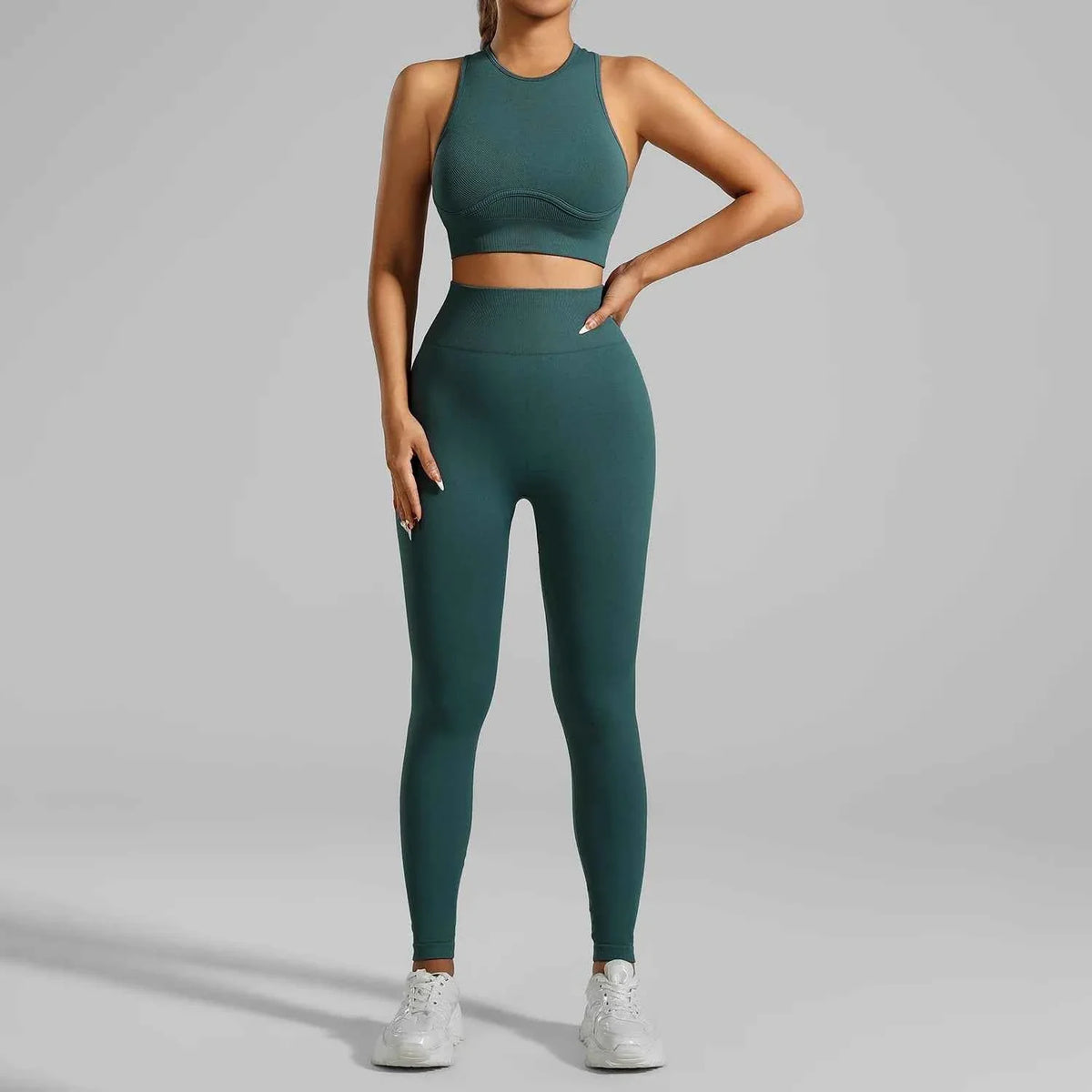 Seamless Ribbed High Waisted Yoga Set