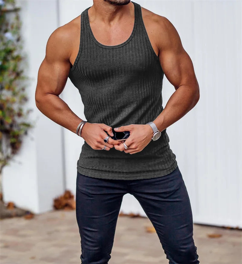StriveFit Men's Stripe Gym Tank - Summer 2026