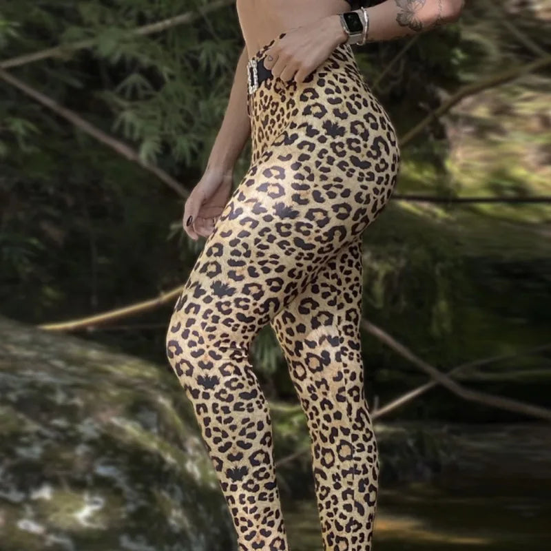 Leopard Luxe 3D Push-Up Fitness Leggings