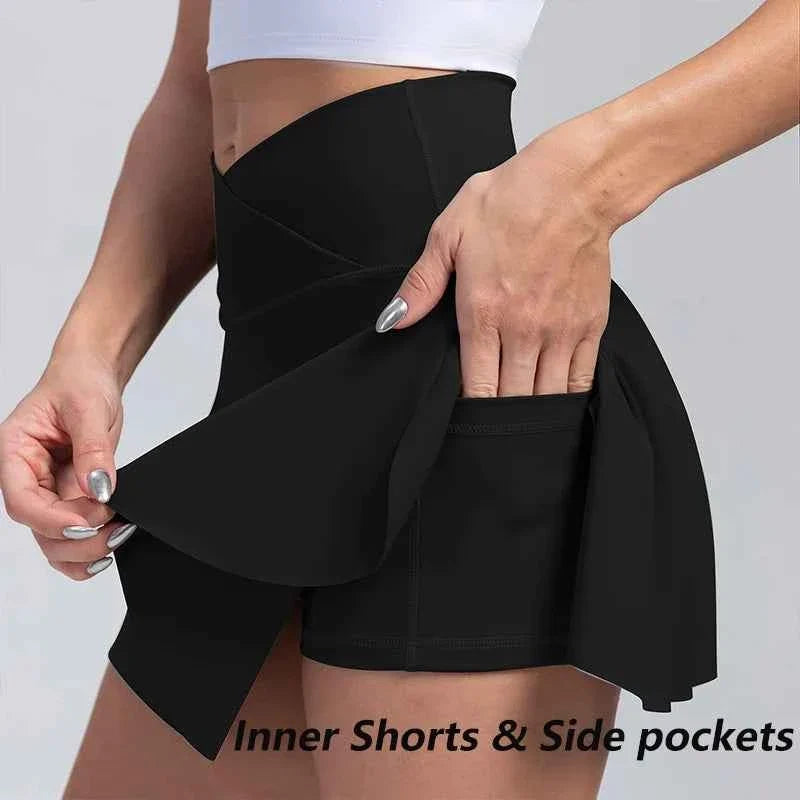 Women’s High Waist Pleated Tennis Skort with Pockets