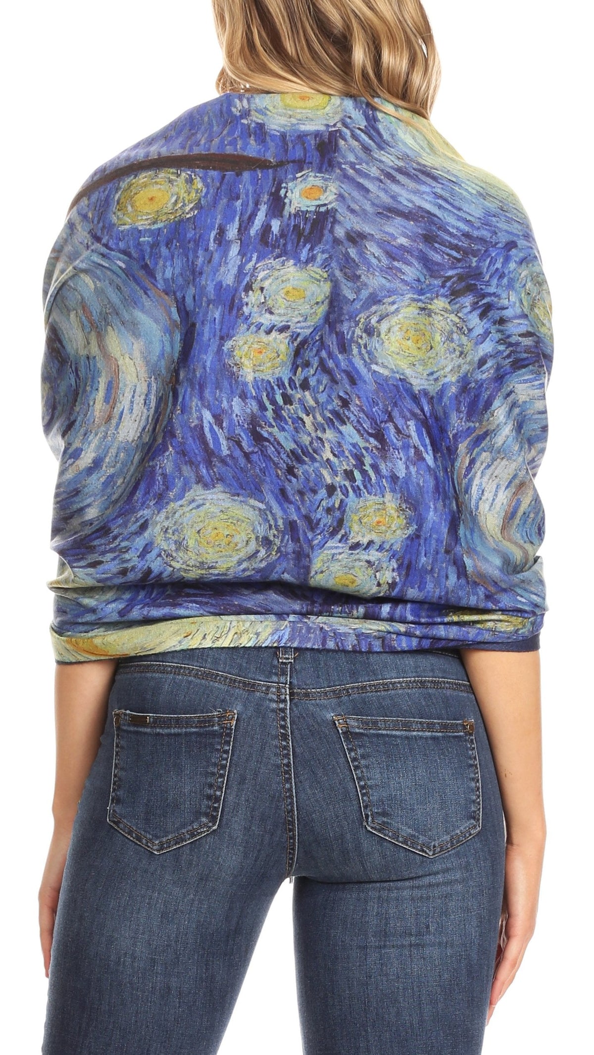 Sakkas Oria Lightweight Printed Shawl Scarf Wrap with Fringe, 71x27 in
